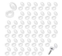 Screw Covers 120pcs White Plastic Screw Cap Hinged Fold Over Caps Rubber Dust Washer Flip Tops