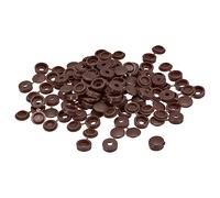 Screw Covers Caps, 100Pcs 5mm Hinged Cover Plastic Fold Snap Washer Flip Protection for M3 M4 M5 Screws, Red(Dark Brown,3mm)