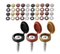Screw decorative cover 200pcs Nails Screws Plastic Protective Cover Phillips Decorative Cross Folding Cap(Black)