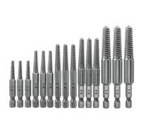 Screw Extractor Drill Bit Set, 15Pcs Screw Remover and Extractor Bit Set, 1/4" Hex Shank Broken Screw Extractor, 5 Sizes Stripped Screw Removal Tool for Removing Broken Bolts, Studs(5 Size)