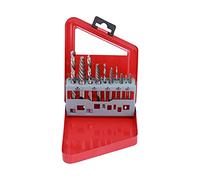 Screw Extractor Drill Bit Set, Left Hand Cobalt Alloy, British System, 5 - Piece with Metal Case - Extra Grip Spiral Design, Durable Bolt Stud Removers for Stubborn Fasteners (red Iron Box)