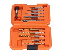 Screw Extractor Kit, 11-Piece High Speed Steel Bolt and Stud Removal Tool Set with Drill Bits and Adapter Rod for Home, Automotive, and Machine Repairs