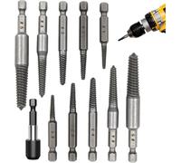 Screw Extractor Set, 11 Pcs Bolt Extractor Set, 1/4" Hex Shank Screw Extractor Dual Head Design Bolt Extractor Easy Out Bolt Removal Tool for Broken Rusty Aged Stubborn Screws