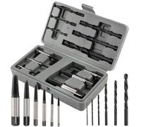 Screw Extractor Set, 12Pcs Easy Out Rigid Screw Extractor Drill Bits Guide Set Broken Bolts Removing Fastener Tools