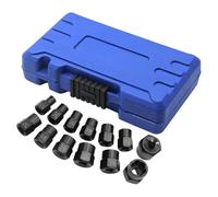 Screw Extractor Set - 13pcs Easy Out Tool, Resistant Extraction Kit, Storage Case | Precision Mechanical Removal Tool for Car Shop Axle Wheel Repair