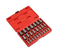 Screw Extractor Set - 25 Pcs Hex Head Steel Easy Out Multi Spline Extractor for Stripped Bolt Removal with Carry Box