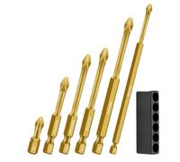 Screw Extractor Set - 3.54 inch, 150mm Gold Titanium Plated Screw Extractor Set | Hardness is 80 HRC, Model 6542, Screws Gripping Screws Removal Tool, More Durable, General Bit Sets