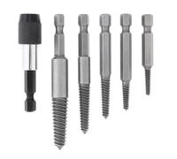 Screw Extractor Set, Broken Bolt Removal Tool, High Speed Steel Spiral Design, Multi Size 6 Piece Kit, Compact Storage Case, Excellent for Carpentry, Home Repairs, Electric Tasks, Hobby Projects