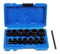 Screw Extractor Set Broken Bolt Remover Nut Removal Tool Kit Rusted Stud Extractor with 65mm Extension Socket for Automotive Repair for cr-MO Steel(B)