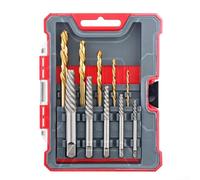 Screw Extractor Set with Spiral Flute Removers and Corresponding Drill Bits for Efficient Extraction of Broken Screws in Various Repair Scenarios