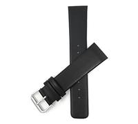 Screw Fit, 22mm Black Leather Mens Replacement Watch Band Strap for Skagen Watches, Attaches with Screws