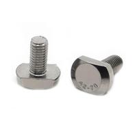 Screw,Flat head bolts, T-slot bolts, M5 M6 M8 M10 M12 A2-70 304 Stainless Steel T-Slot Chute Rail Track T Shape Type Rectangle Screw Bolt(M5 5pcs,20mm)