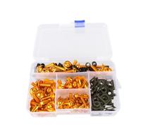 Screw For Moto Universal 177pcs Motorcycle Windscreen Colorful Fasteners Screws Set Modified Parts Motorbike Body Work For Bolt Kit(Yellow)
