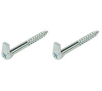 Screw Hooks with Cross Slot Heavy Duty GALVANISED Steel SELF Tapping Wood 5.2 x 50mm x2