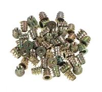 Screw-in nut threaded insert wood, 50PCS M4 * 8mm zinc alloy hexagon socket nuts screw-in sleeves, wooden furniture threaded inserts for wooden furniture, base plate advertising lettering