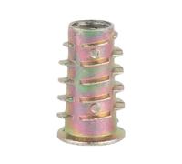 Screw-in nut threaded insert wood, 50PCS M6 * 10mm zinc alloy hexagon socket nuts screw-in sleeves, wooden furniture threaded inserts for wooden furniture, base plate advertising lettering