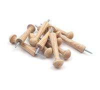 Screw in Oak Shaker Peg 3.5" - Pack of 10, Solid Oak Construction, Storage Hook