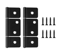 Screw Man Three Leaf Non-Mortised Hinge Bifold Door Hinges Bifold Butt Cabinet Hinges Black (2 Pack) for Mobile Home & RV Interior or for Furniture Windows Cupboard with Screws