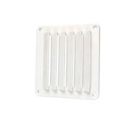 Screw-Mount Louvered Vent Grille, White, Large Square Ventilation Grille