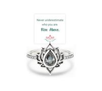 Screw My Trauma Engraved Lotus Ring, 925 Sterling Silver Reminds You to Let Go of Your Trauma in A Playful Way, Never Underestimate Who You are. Rise Above. Jewelry Gifts for Women (Silver,9)