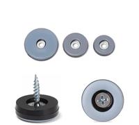 Screw-On Furniture Glides with PTFE Sliders for Chairs, Sofas & Tables, 20-Piece Set with Screws, 25/30/38mm Diameter Blue Pads