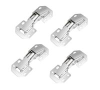 Screw-On Hinges, Opening Angle Furniture Hinges, Door Hinges for Cabinets, Wardrobe Hinges, Suitable for Kitchen Cabinets, Cupboard Doors (Silver) Pack of 4