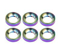 Screw parts Titanium Multiple Color M6 Concave Washer Convex Screw Bolts Pack Of 6(Concave Rainbow)