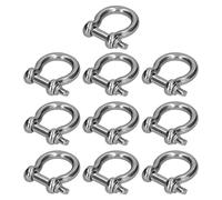 Screw Pin Anchor Shackle Bow Shape 304 Stainless Steel Heavy Duty Load Bearing Connector for Industrial Lifting Construction Marine Rigging (10pcsM6)