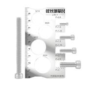 Screw Pitch Gauge Measuring Tool - Multi Size Thread Identifier Ruler, Space Saving Metal Calibration Gauge | Bolt Nut Screw Measurement Tool For Workshop DIY Craft And Home Maintenance Use