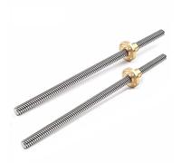 Screw Rod,Lead Screw Thread,1pcs 3D Printer Stainless Steel Trapezoidal Rod T10 Lead Screw Thread 10mm, Pitch 2mm Screw Lead 12mm Length 100~650mm With T10 Nut(500mm)