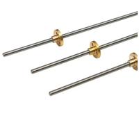 Screw Rod,Lead Screw Thread,T5 Lead Screw Thread 5mm Pitch 1mm Lead 2mm Length 100~650mm With Brass Nut 3D Printer Trapezoidal Rod(550mm)