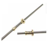 Screw Rod,Lead Screw Thread,T8 Lead Screw Trapezoidal Lead Screw Anti Backlash Spring Loaded Nut Thread Diameter 8mm Pitch 2mm Lead 8mm For 3D Printer Z Axis(200mm)