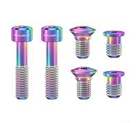 Screw Set Tailored for Mountain Bikes 6 Pieces of Sturdy Tai Alloy Providing Options and Flexibility in Modifications (Color)
