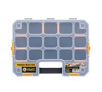 Screw Storage Organiser Large 17" Inch With Transparent Lid Adjustable Compartments Lightweight Stackable Tool Box For Screws Nuts Tools Small Parts TOUGH MASTER (Pack of 1)