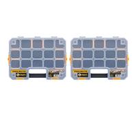 Screw Storage Organiser Large 17" Inch With Transparent Lid Adjustable Compartments Lightweight Stackable Tool Box For Screws Nuts Tools Small Parts TOUGH MASTER (Pack of 2)