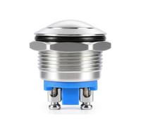 Screw Terminal Momentary Push Button Switch 19mm Waterproof IP65 High Round Head Metal Horn Switch 12V 3A No Solder Kill Starter Switch for Car Marine Vehicle Truck 1 Pack