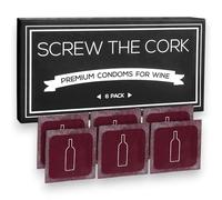 Screw The Cork, Condom Style Wine Bottle Stoppers, Air-Tight Rubber Seal for Fresh Wine, Funny Wine Gifts & Novelty Gag Gi.