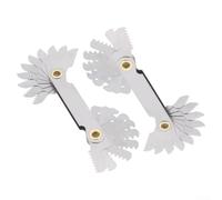 Screw Thread Gauge Kit 2 Pieces for Imperial Whitworth UNC UNF Pitch Tester 55 60 Degree Stainless Steel with Lock Device for Bolt Nut Measurement Hardware Workshop Silver 67mm