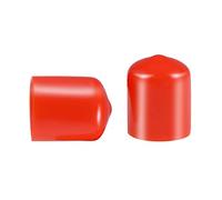 Screw Thread Protectors, Inner Dia 20mm Red PVC Rubber Round Tube Bolt Cap Plastic End Cap Cover Thread Protectors Red, 100 Pcs