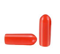 Screw Thread Protectors, Inner Dia 4mm Red PVC Rubber Round Tube Bolt Cap Plastic End Cap Cover Thread Protectors Red, 50 Pcs