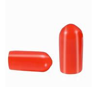 Screw Thread Protectors, Inner Dia 6mm Red PVC Rubber Round Tube Bolt Cap Plastic End Cap Cover Thread Protectors Red, 50 Pcs