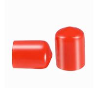 Screw Thread Protectors, PVC Rubber Round Tube Bolt Cap Plastic End Cap Cover Thread Protectors Red, Inner Dia 14mm， 100 Pcs