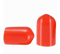 Screw Thread Protectors, PVC Rubber Round Tube Bolt Cap Plastic End Cap Cover Thread Protectors Red, Inner Dia 8mm? 100 Pcs