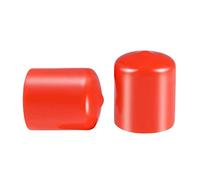 Screw Thread Protectors, PVC Rubber Round Tube Bolt Cap Plastic End Cap Cover Thread Protectors Red, Inner Dia 28mm， 100 Pcs