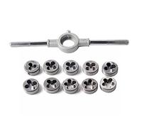 Screw Thread Tap Die Set Precision CNC Machined Heat Treated External Thread Cutting Hand Tool Kit for Mechanical Manufacturing 60 HRC Hardness 11 Piece Set 25mm Wrench