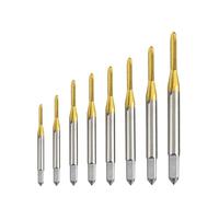 Screw Thread Tap Drill Bit 3mm Shank Mini HSSCO M35 Straight Flute M0.8-M1.9 Machine Tool(10PCS,M1.2x0.25)