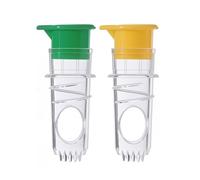 Screw Top Lemon Squeezer Manual Citrus Juicer - 2 Pack Handheld Fruit Press with Built-In Filter - Portable Orange Lime Juice Extractor for Cocktails Drinks Kitchen Bar - BPA Free Plastic Design