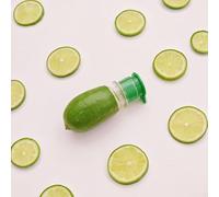 Screw top lemon squeezer manual juicer with integrated pulp separator, compact and lightweight design, made from plastic for efficient citrus juicing (Green)