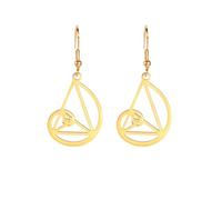 Screw Triangle Earrings Fibonacci Golden Ratio Drop Earrings For Women Sacred Geometry Math Gift