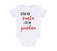 Screw You Santa I got My Grandma Baby Grow Vest, 0-3 Months, White